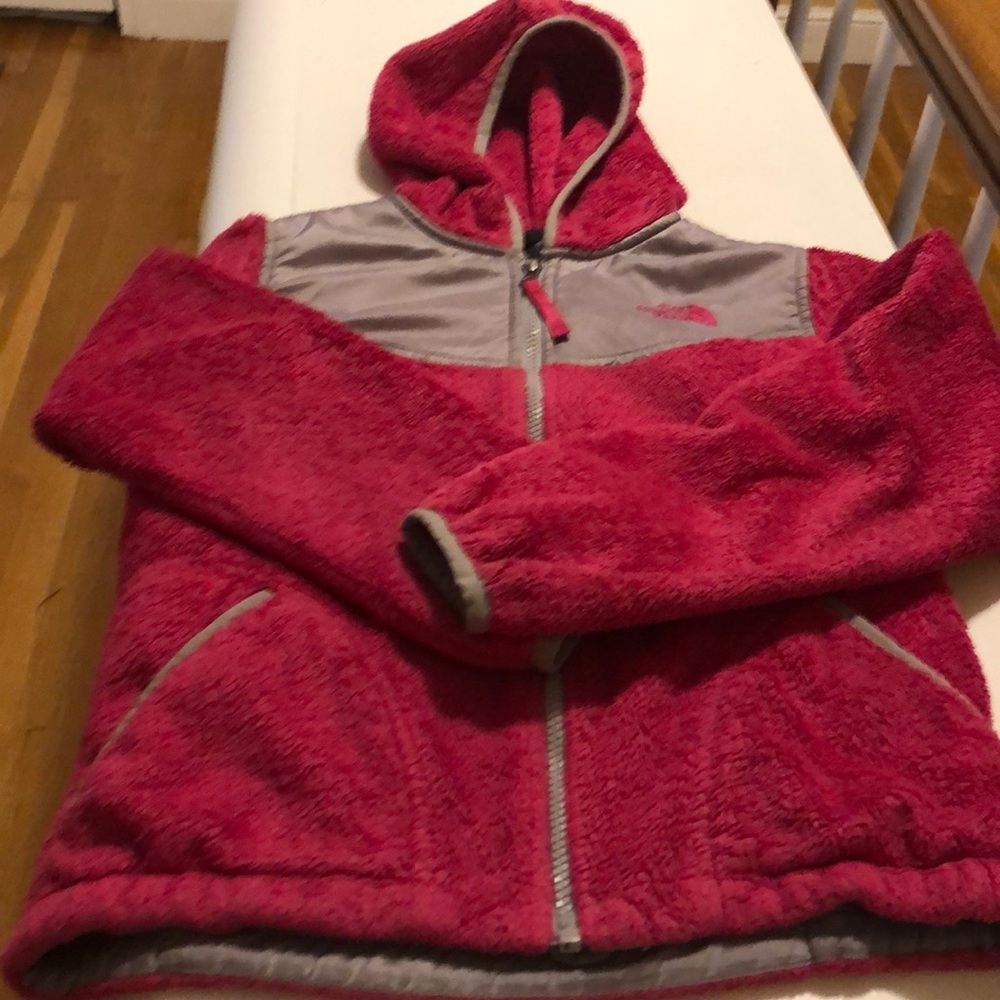 North face girls pink and grey jacket